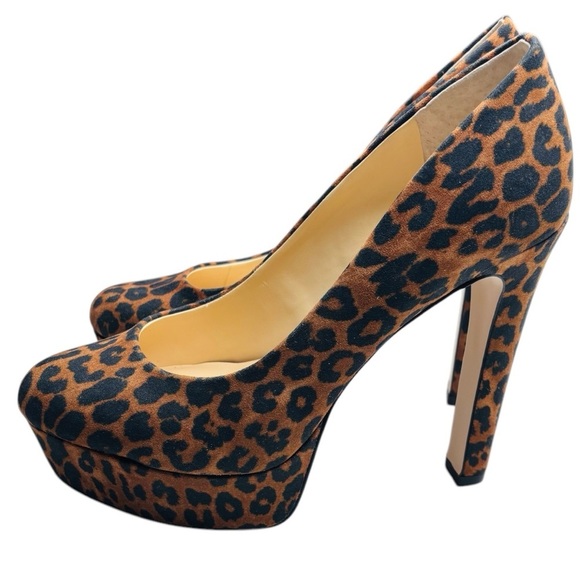 New JESSICA SIMPSON Nellah Animal Print High Heel Platform Pumps Size 8 - Picture 2 of 7